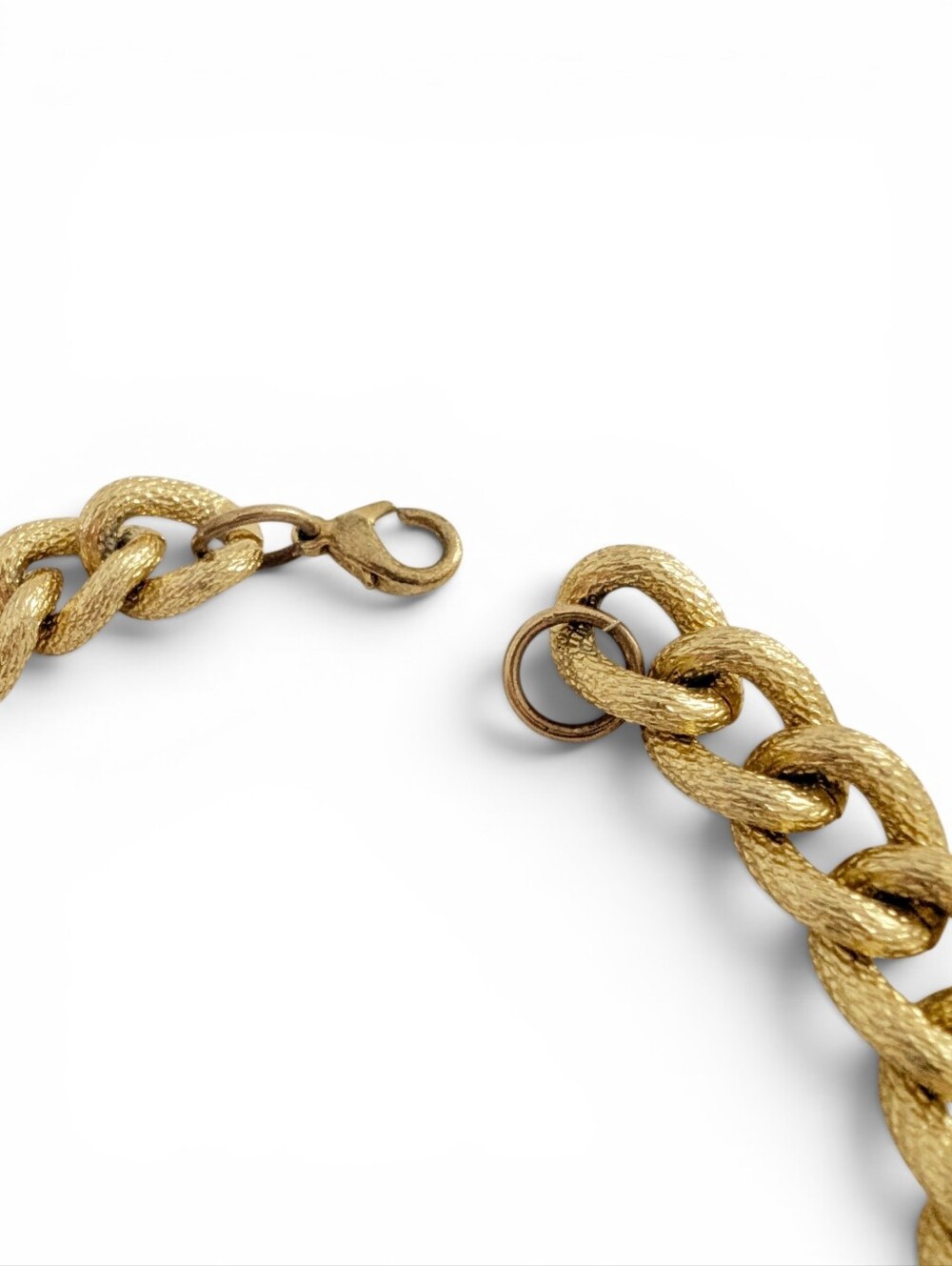 VINTAGE Curb Link Gold Chain Necklace Large 1980 - Picture 8 of 14